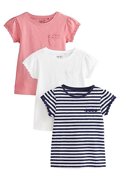 Next T-Shirt 3er-Pack T-Shirts mit Gänseblümchenbesatz günstig online kaufen