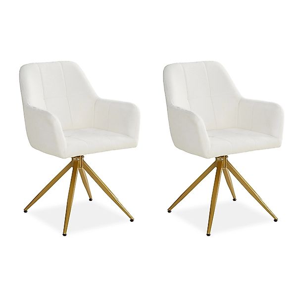 Homestyle4u Polsterstuhl Drehbar 2er Set in Beige 2730 günstig online kaufen