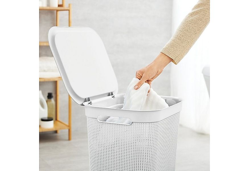 ROTHO Wäschekorb Brisen Wäschebox 50l mit Deckel und Griffe günstig online kaufen