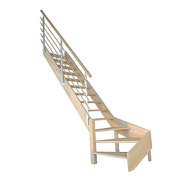 StarWood Treppe Korfu Fichte Gewendelt L Design-Geländer-Holzstäbe günstig online kaufen