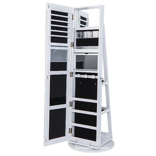 COSTWAY Schmuckschrank mit Spiegel, stehend, LED, günstig online kaufen