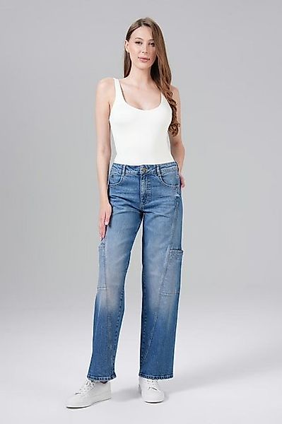 Miracle of Denim Weite Jeans - Wide Leg Jeans - Lockere Jeans - Verwaschene günstig online kaufen