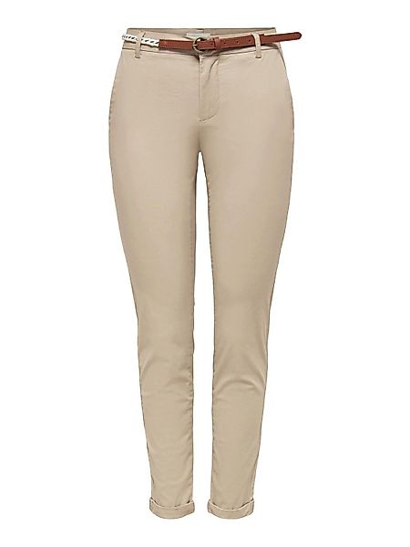 ONLY Chinohose "ONLBIANA – Chinohose mit Gürtel und Umschlagsaum", slim fit günstig online kaufen