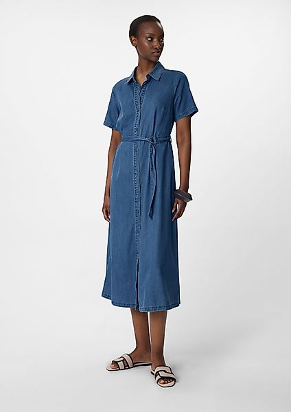 Comma Maxikleid Hemdblusenkleid aus fließendem Lyocellmix günstig online kaufen