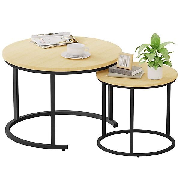 Yorbay Couchtisch 2er Set Runde Beistelltische günstig online kaufen