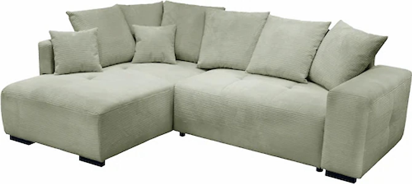 exxpo - sofa fashion Ecksofa Ottomane beidseitig montierbar,inkl. 6x Rücken günstig online kaufen