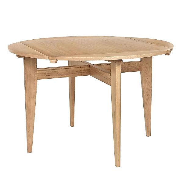 Gubi - B-Table Esstisch 85x85x75cm ausklappbar - Eiche/matt lackiert/quadra günstig online kaufen