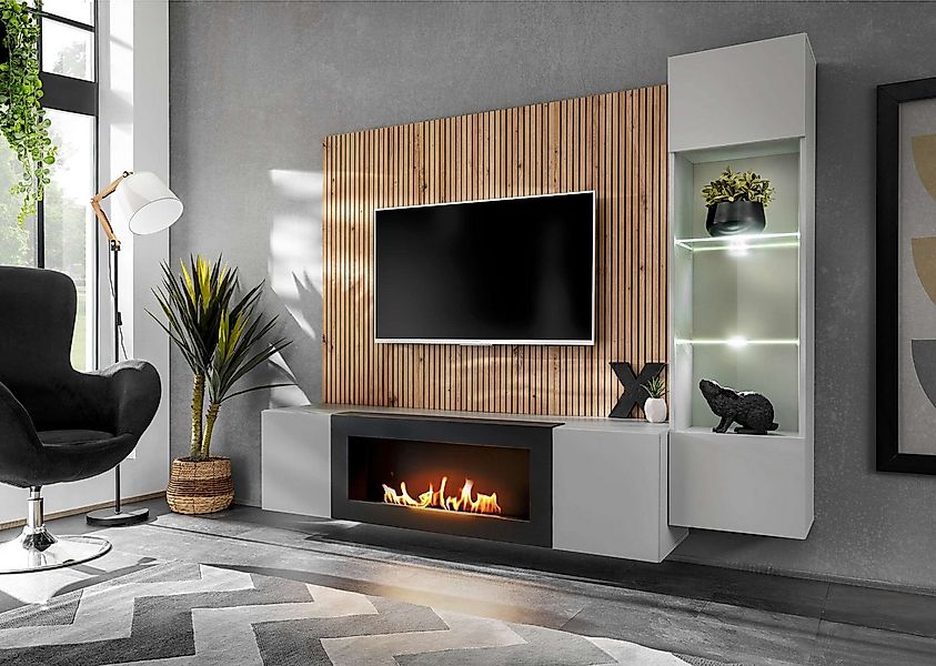 99rooms Wohnwand Klara I, (Wohnmöbel, Wohnzimmer-Set), Modern Design, PUSH- günstig online kaufen