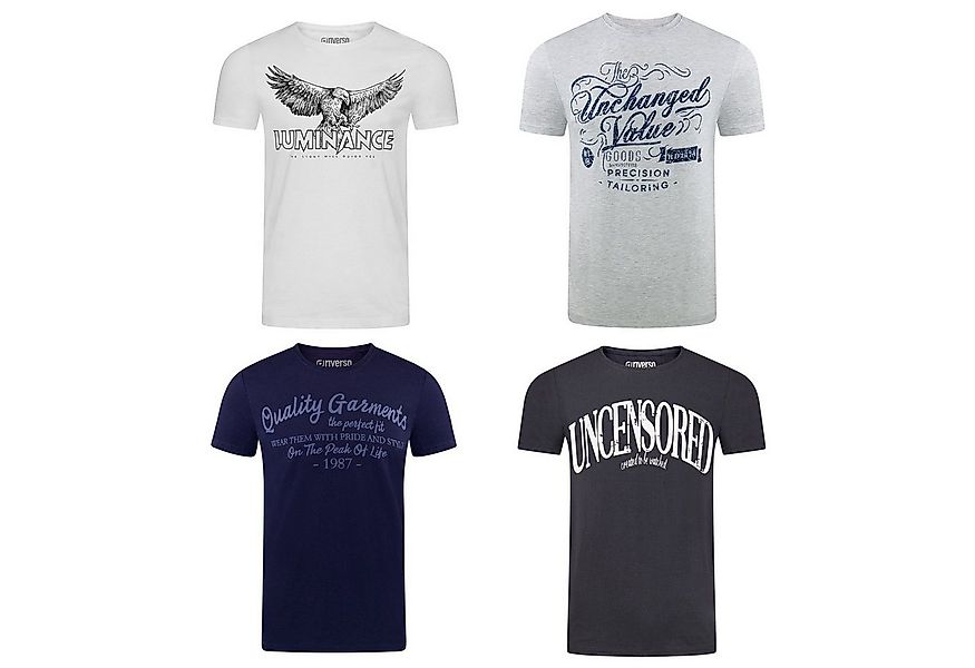 riverso T-Shirt Herren Printshirt RIVLeon Regular Fit (4-tlg) Kurzarm Tee S günstig online kaufen