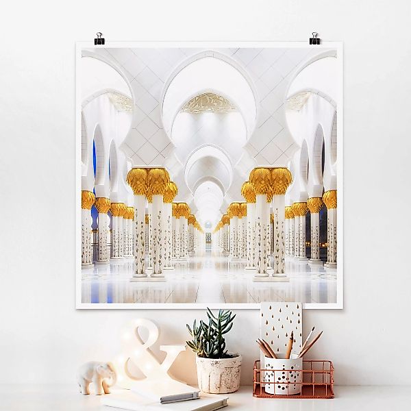 Poster Architektur & Skyline - Quadrat Moschee in Gold günstig online kaufen
