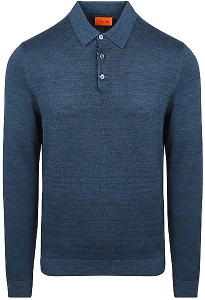 Suitable Longsleeve Poloshirt Flat Knit Blau - Größe 3XL günstig online kaufen