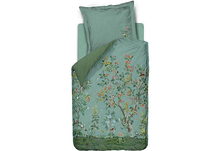 PiP Studio Bettwäsche Wild and Tree Blau, Perkal, 2 teilig, Bäume, Blüten, günstig online kaufen