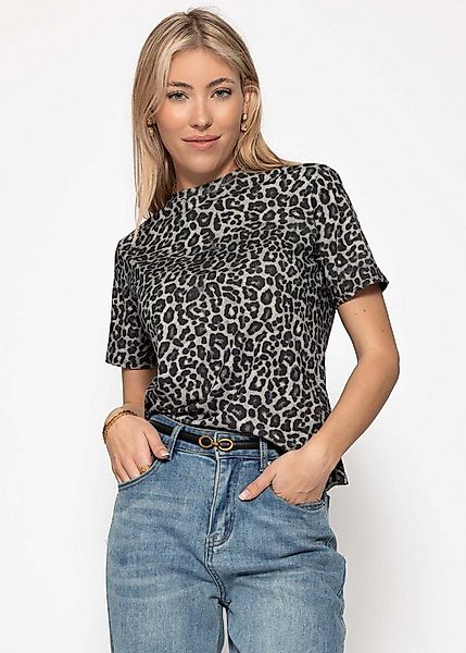 SASSYCLASSY T-Shirt T-Shirt mit Leo-Print für Damen Trendiges Baumwollshirt günstig online kaufen