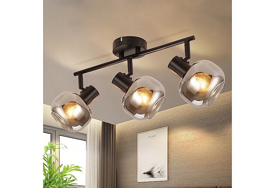 Nettlife Deckenstrahler Deckenstrahler Vintage Rauchgrau Glas E14, Schwenkb günstig online kaufen