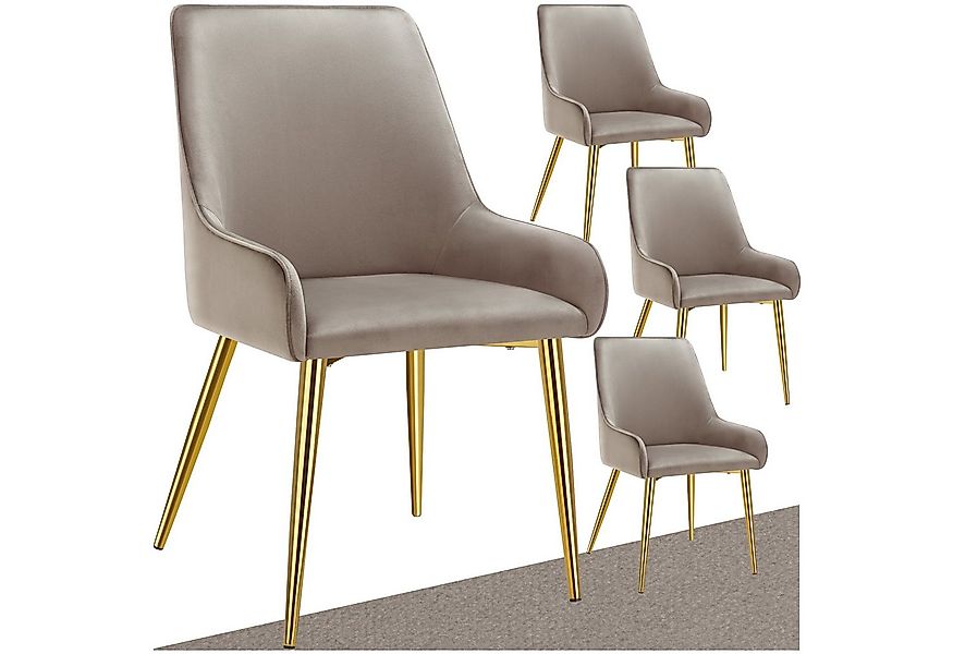 tectake Esszimmerstuhl Polsterstuhl Avane, Samtoptik, Belastbarkeit 120 kg günstig online kaufen