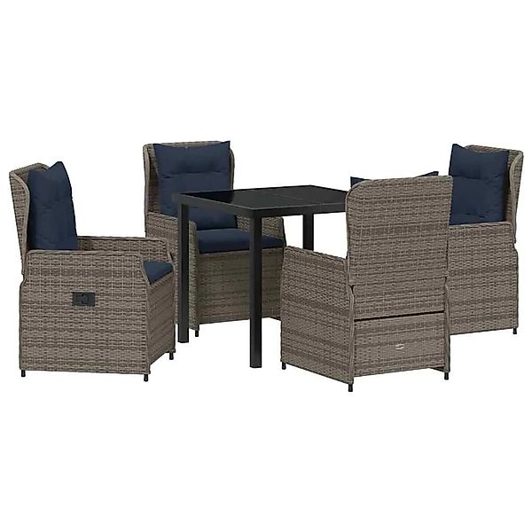 vidaXL Garten Essgruppe 5-Tlg Grau Poly Rattan 3381031 günstig online kaufen