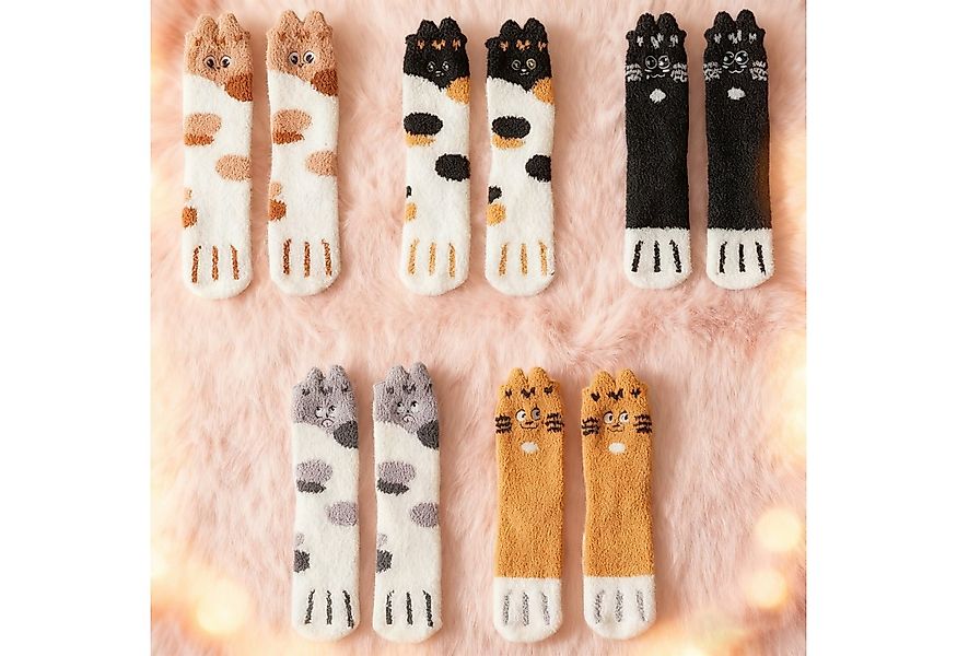 REDOM Kuschelsocken Thermosocken Weihnachtssocken Haussocken 5 Paar (mit Ni günstig online kaufen