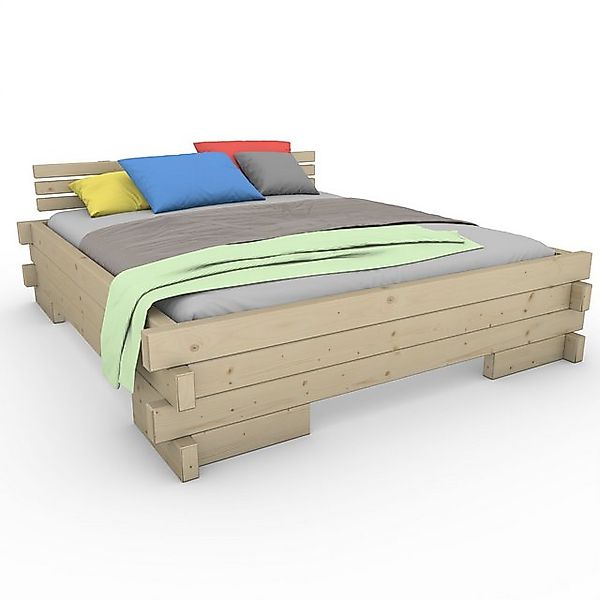 TUGA-Holztech Massivholzbett Balkenbett (Fichte) "Balken-Kati" 160 220 mit günstig online kaufen