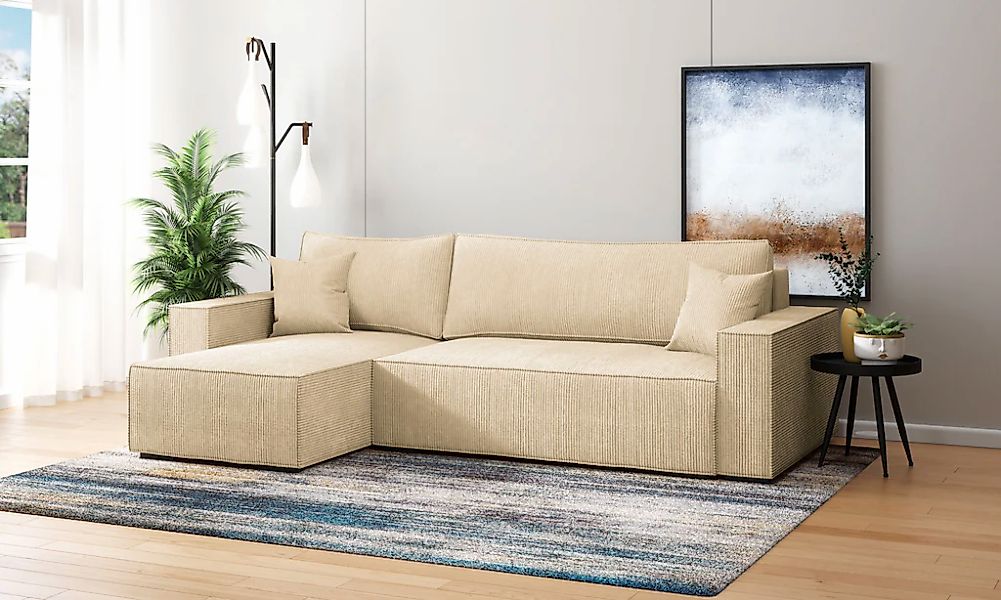 INOSIGN Ecksofa "Winton Cordsofa / Schlafsofa 253 cm" Cord, Recamiere wechs günstig online kaufen