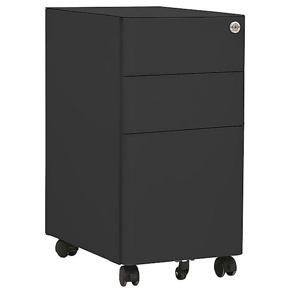 furnicato Aktenschrank mit Rollen Anthrazit 30x45x59 cm Stahl (1-St) günstig online kaufen