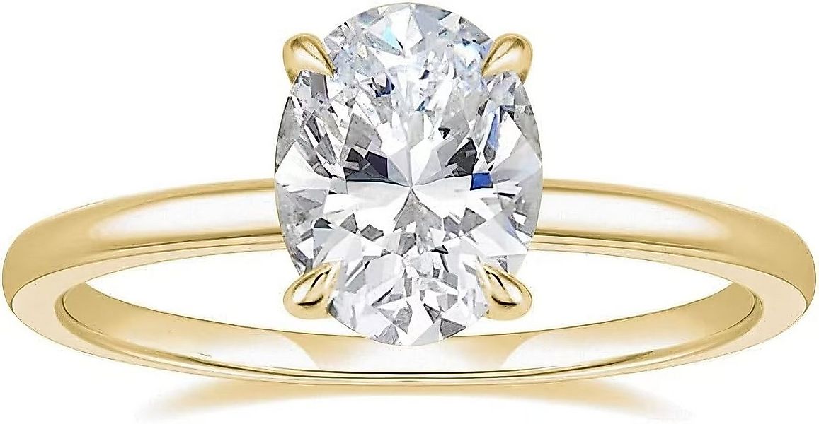 Jumpeak Diamantring Damen 585 Echtgold Ring, Damen Diamantring, 3CT Lab-Zuc günstig online kaufen