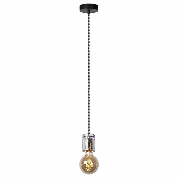Pendelleuchte Gelka in Transparent und Schwarz E27 günstig online kaufen