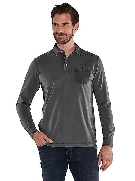Engbers Langarm-Poloshirt engbers Herren Langarm-Shirt mit Polokragen, Grau günstig online kaufen