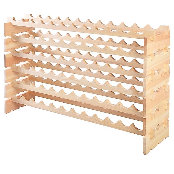 COSTWAY Weinregal 6 Ebenen, stapelbar Massivholz, günstig online kaufen
