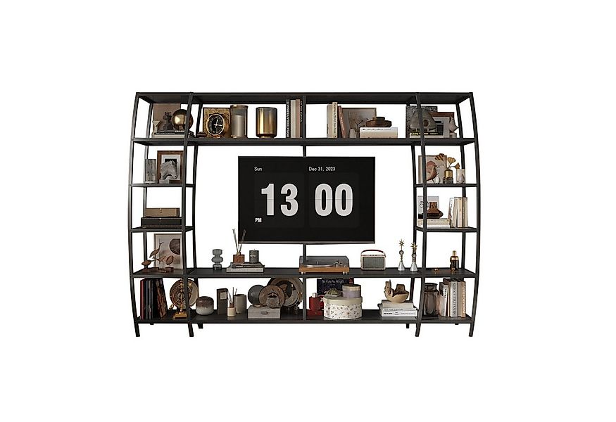 FUFU&GAGA TV-Wand Großes TV-Schrank, 217x35x150cm, schwarz, Eisen+MDF günstig online kaufen