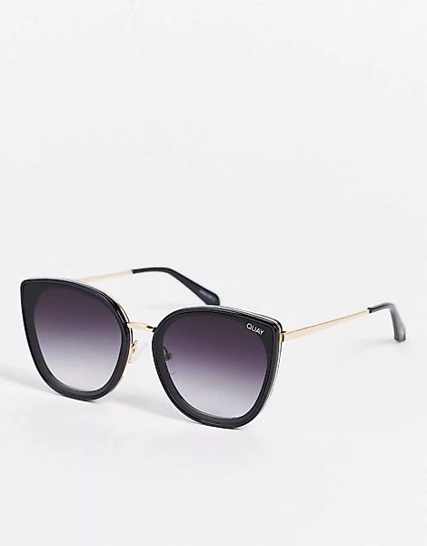 Quay – Flat Out – Cat-Eye-Sonnenbrille für Damen in Schwarz günstig online kaufen