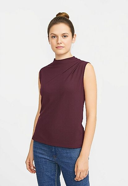 pieces Stehkragenshirt PCMADISON SL DRAPED TOP NOOS BC Materialmix, slim fi günstig online kaufen