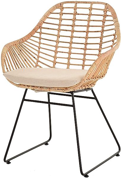 Krines Home Esszimmersessel Rattan Retro Sessel günstig online kaufen