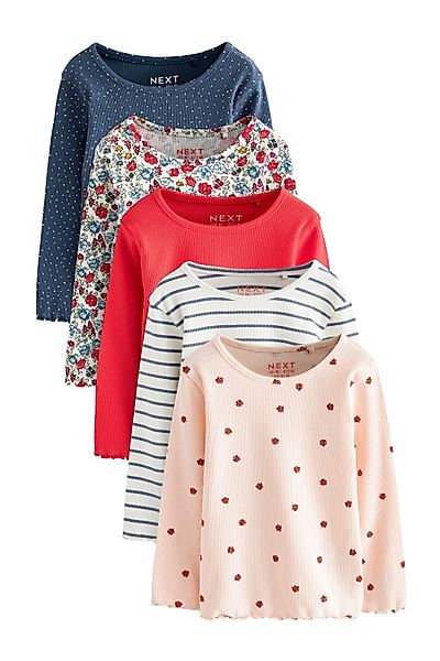 Next Langarmshirt 5er-Pack gerippte Langarmoberteile (5-tlg) günstig online kaufen
