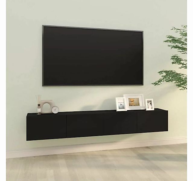 furnicato TV-Schrank TV-Wandschränke 2 Stk. Schwarz 100x30x30 cm Holzwerkst günstig online kaufen