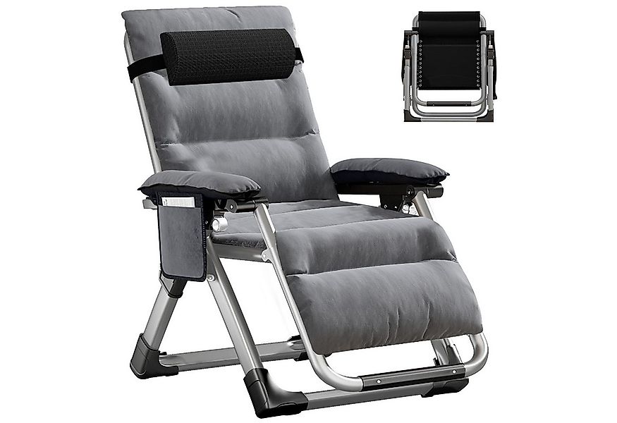 Meulbaty Klappstuhl 200KG Belastbar Klappbar Liegestuhl mit Auflage, Sitzen günstig online kaufen