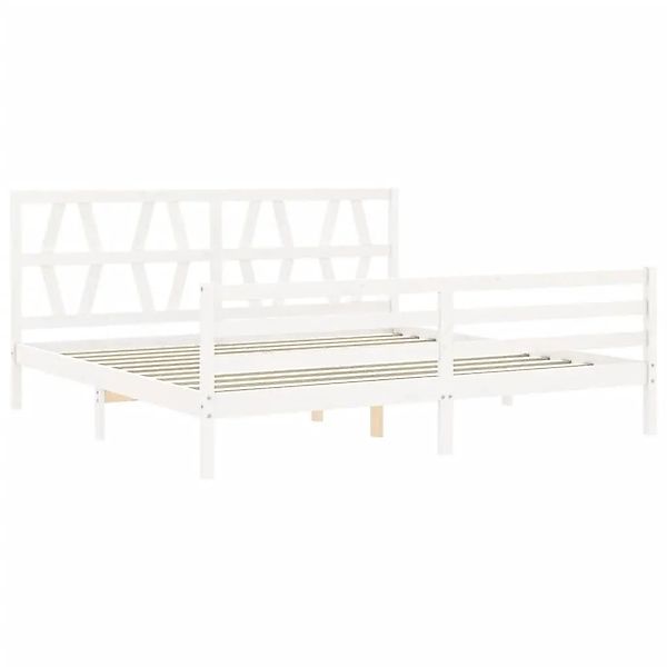 vidaXL Massivholzbett mit Kopfteil Weiß 200x200 cm 3194397 günstig online kaufen