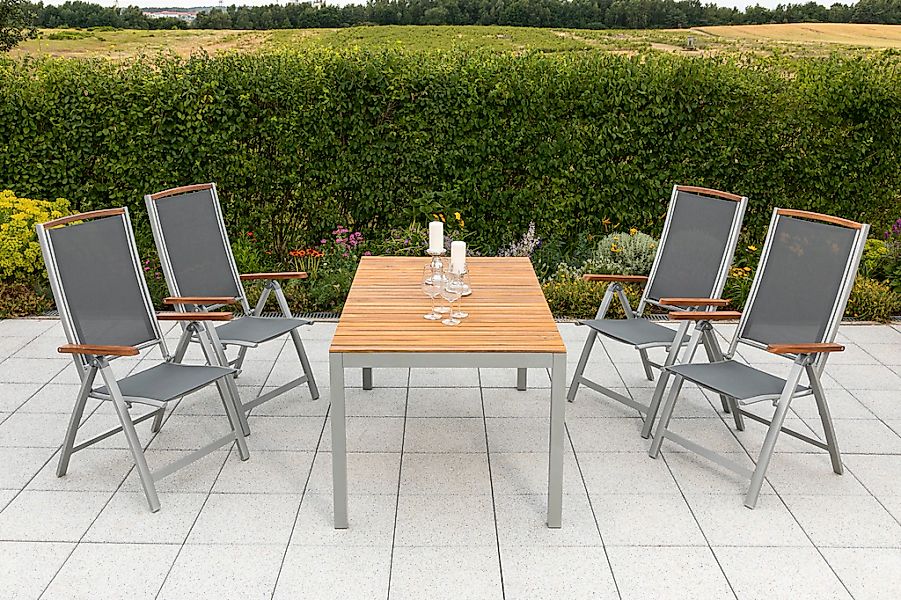 MERXX Garten-Essgruppe ""Siena"", (Set, 5 tlg., 5-fach verstellbare Rückenl günstig online kaufen