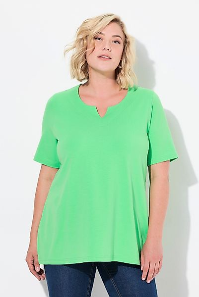 Ulla Popken T-Shirt T-Shirt A-Linie Tunika-Ausschnitt günstig online kaufen