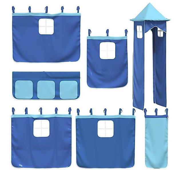 vidaXL Betthimmel Vorhänge für Hochbett mit Turm Blau Polyester günstig online kaufen