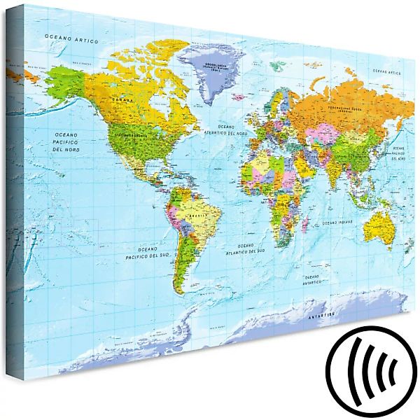 Leinwandbild World Map: Colour Palettes (1 Part) Italian Text XXL günstig online kaufen