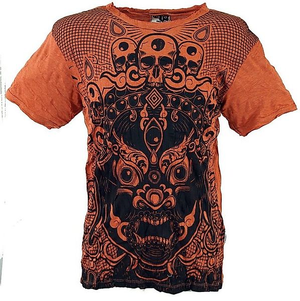 Guru-Shop T-Shirt Sure Herren T-Shirt Dämon - rostorange Goa Style, Festiva günstig online kaufen