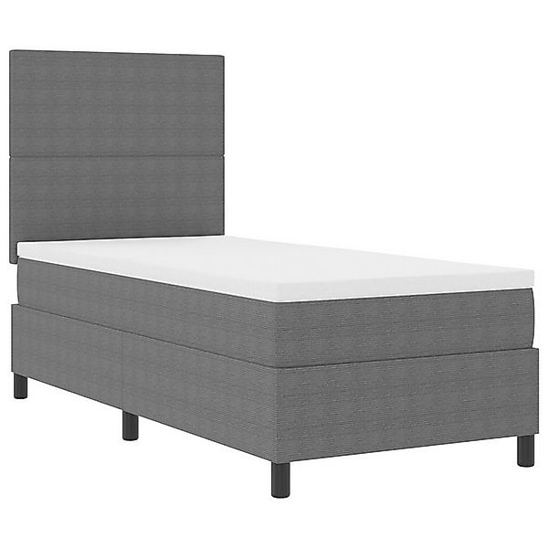 vidaXL Bett LED Boxspringbett mit Matratze Hellgrau 100x200 cm Cordstoff (1 günstig online kaufen