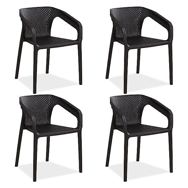 Homestyle4u Gartenstuhl 4er Set in Schwarz 2683 günstig online kaufen