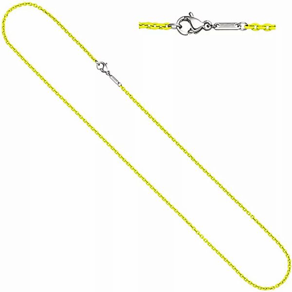 SIGO Rundankerkette Edelstahl gelb lackiert 42 cm Kette Halskette Karabiner günstig online kaufen