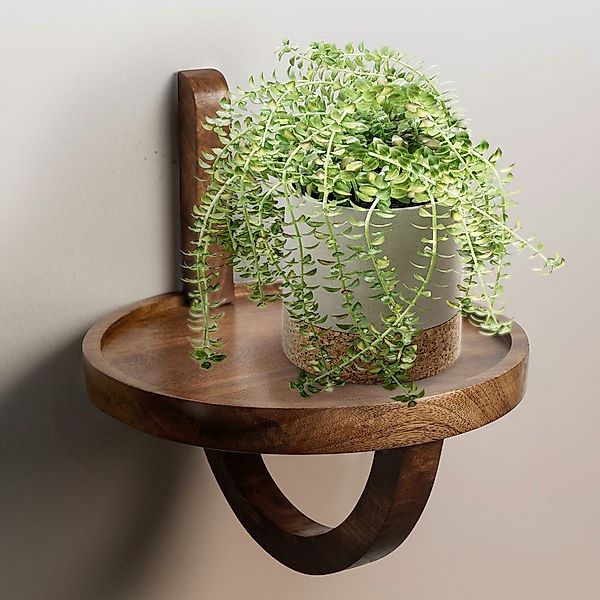 FINEBUY Wandregal FB98604 Hängeregal 30x33x30 cm Massivholz Nachttisch Wand günstig online kaufen