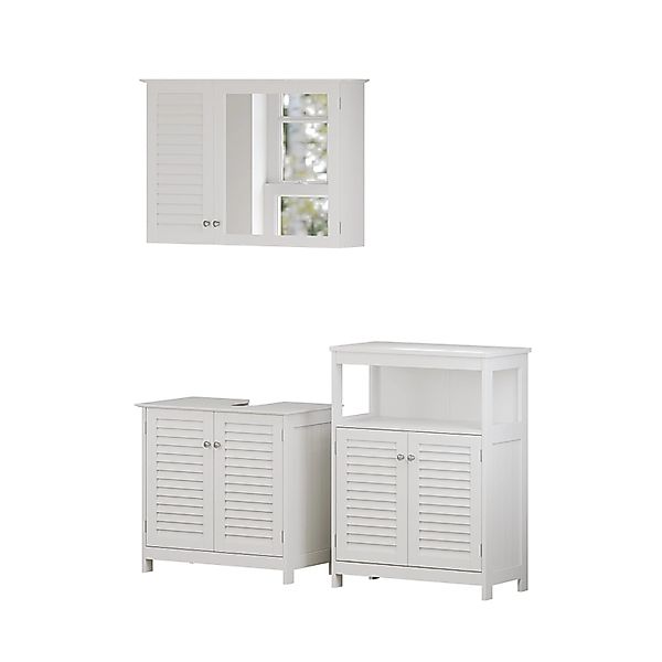 Vicco Badmöbel-Set Riad Weiß 3 Teile Option 6 günstig online kaufen