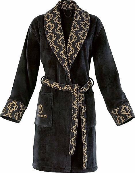 CARLO COLUCCI Damenbademantel "Raffaele", (1 St.), goldene Velours-Jacquard günstig online kaufen