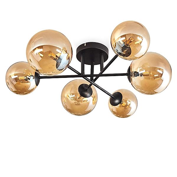 hofstein Deckenleuchte Deckenlampe aus Metall/Glas in günstig online kaufen