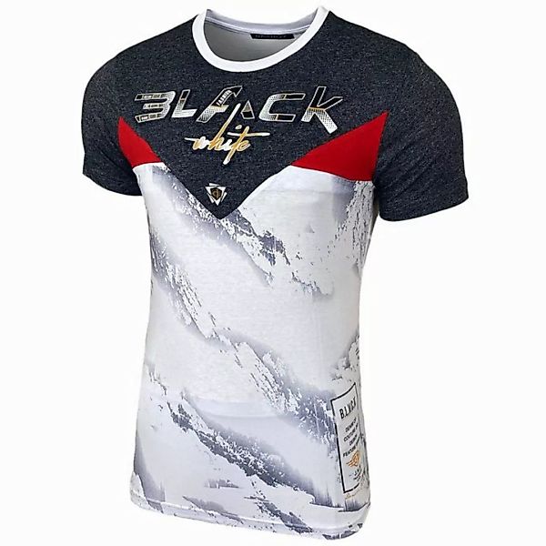 Baxboy T-Shirt Baxboy T-Shirt »Black White« Kurzarmshirt mit All-Over Print günstig online kaufen