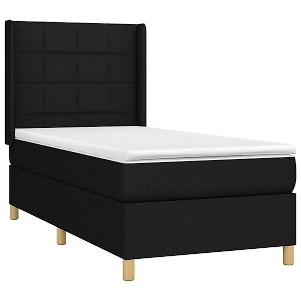 vidaXL Boxspringbett mit Matratze & LED Schwarz 90x190 cm Stoff 3138839 günstig online kaufen